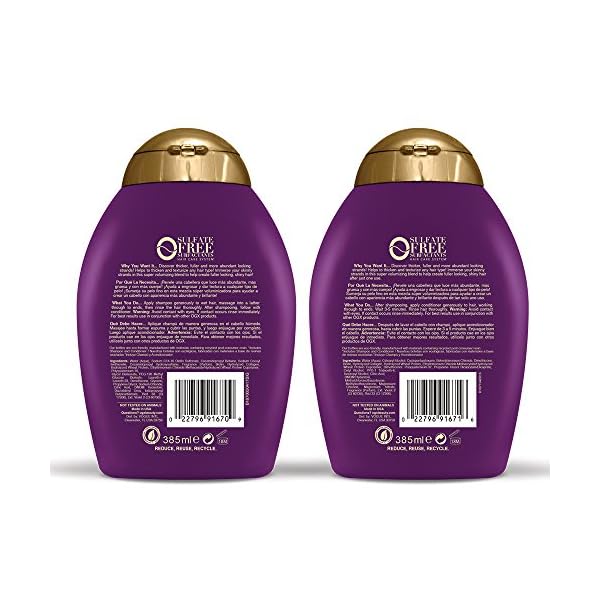 OGX Thick & Full + Biotin & Collagen Shampoo & Conditioner Set, (packaging may vary), Purple, 13 Fl Oz (Pack of 2)