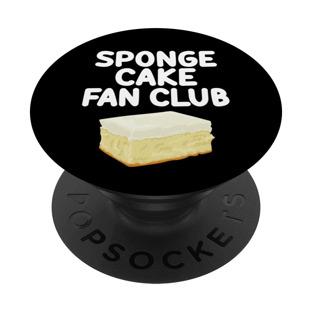 Sponge Cake Fan Club Classic Layer Desserts Tiramisu PopSockets Swappable PopGrip, Black