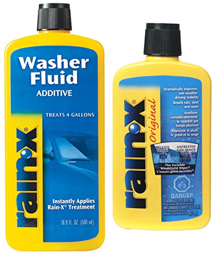 Rain-X White RX11806D Washer Fluid Additive-16.9 fl. oz, 500. ml + 800002243 Yellow Windshield Treatment, 7. Fluid_Ounces