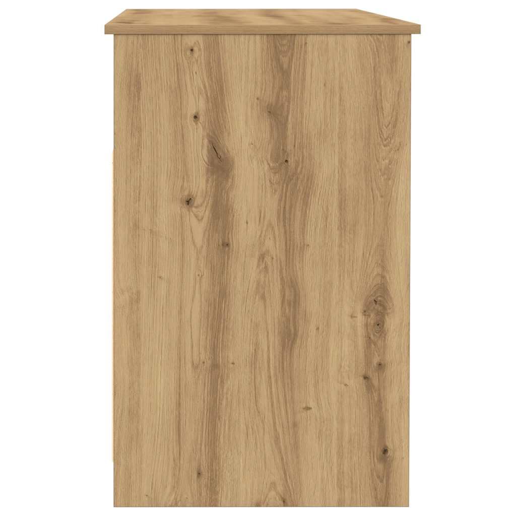 Scrivania in rovere Artisan, 102 x 50 x 76 cm, con 3 cassetti, moderna scrivania da ufficio per casa e studenti, ideale per computer, tavolo da lavoro compatto con spazio
