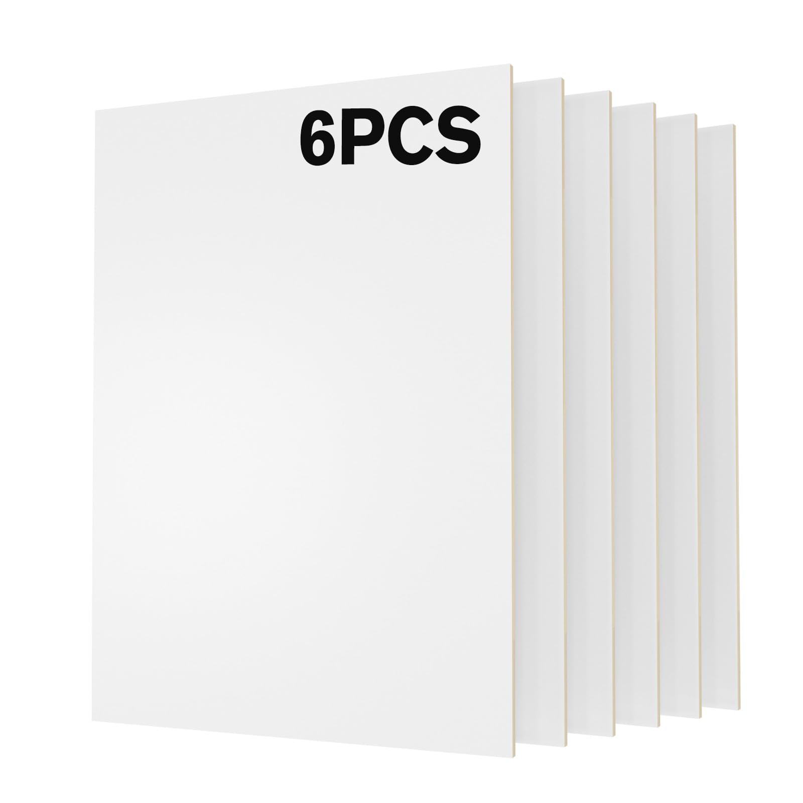 Creatorally 6 Pack Pre-Painted Colored Plywood Sheets, 11.7" x 8.27" x 1/8 (3mm) Thin Basswood Sheets Ideal for Laser Cutting, Engraving, DIY Crafts & Model Making (White)