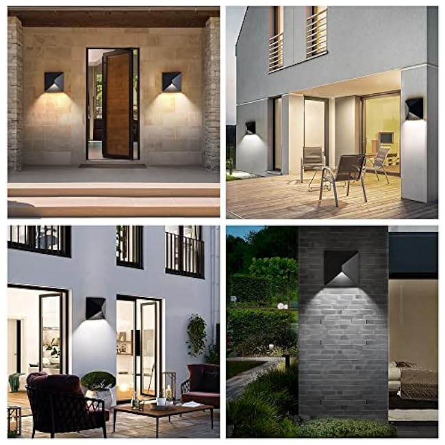 Aluminum Outdoor Sconces Wall Lighting, 8W Outdoor Wall Sconce, LED Porch Lights, Modern Outdoor Light Fixture Wall Mount, Black Wall Light Exterior for House,Enterway,Doorway