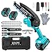 SINPY Mini Chainsaw Cordless 8000mAh 6-Inch Portable Electric Chainsaws with 2 Chains Small Chain Saws Handheld for Wood/Tree Cutting, Gardening Gift for Dad Husband Women Men