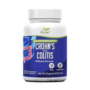 Colitis & Crohns Gut Wellness Support – Herbal Supplement for Intestinal Balance & Gut Lining Integrity – Natural Ingredients for Gut Health – 100% Natural and Herbal