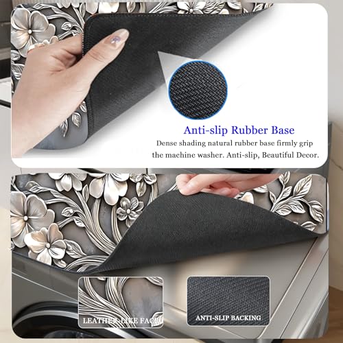Image of Washer and Dryer Covers for the Top, Non-slip Dryer Top Protector Mat, Dust-proof Washing Machine Cover, 23.6 inch x 19.7 inch (Tree, 23.6 inch x 19.7 inch)