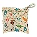 Aeromdale Baby wasserdichte Reißverschlusstasche waschbar wiederverwendbare Babytuch Wickeltasche Tiere und Blumen Muster beige wiederverwendbare Einkaufstaschen