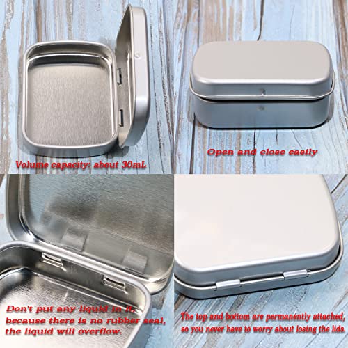 Image of Mini Skater Small Metal Portable Storage Box, Mini Rectangle Empty Hinged Tins with Lid, Home Organizer for Drawing Pin, Pills, Candies, Earring and Jewelry Craft, Silver Grey (4)