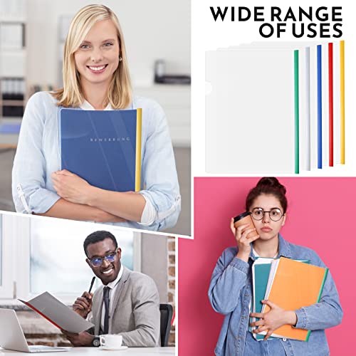 150 Pcs Bulk A4 Clear Report Cover With Sliding Bar 5 Colors Folder Binder Sliding Bar Files Classification Transparent Resume Clipbar Presentation File Folders For School And Office #TOP5