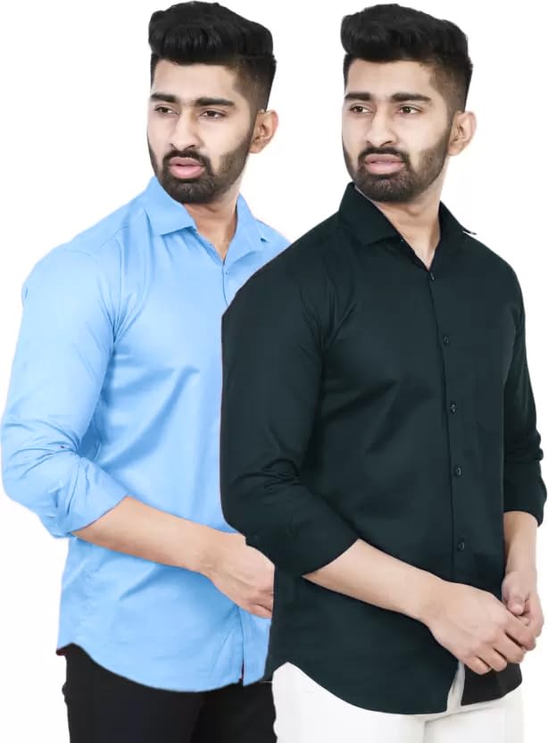 Image of Tee Projekt Premium Plain Cotton Shirt for Men | Cotton Shirt | Casual Shirt | Solid Shirt | Full Sleeves | Formal Shirt