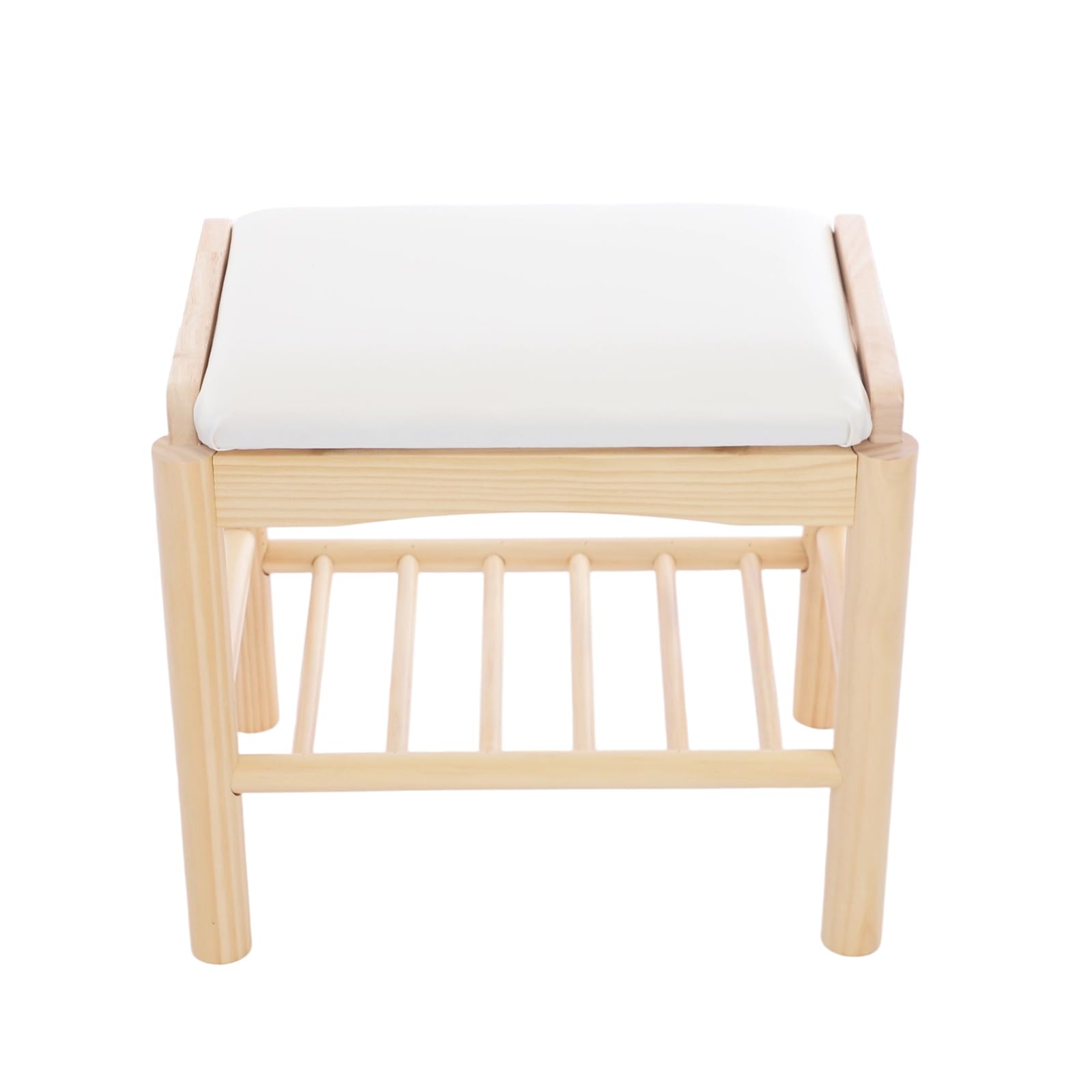 Scarpiera con cuscino 45 x 30 x 40 cm in legno di pino fino a 100 kg | La seduta imbottita facilita la vestibilità, mentre la scarpiera mantiene le scarpe ordinate e a portata di mano.