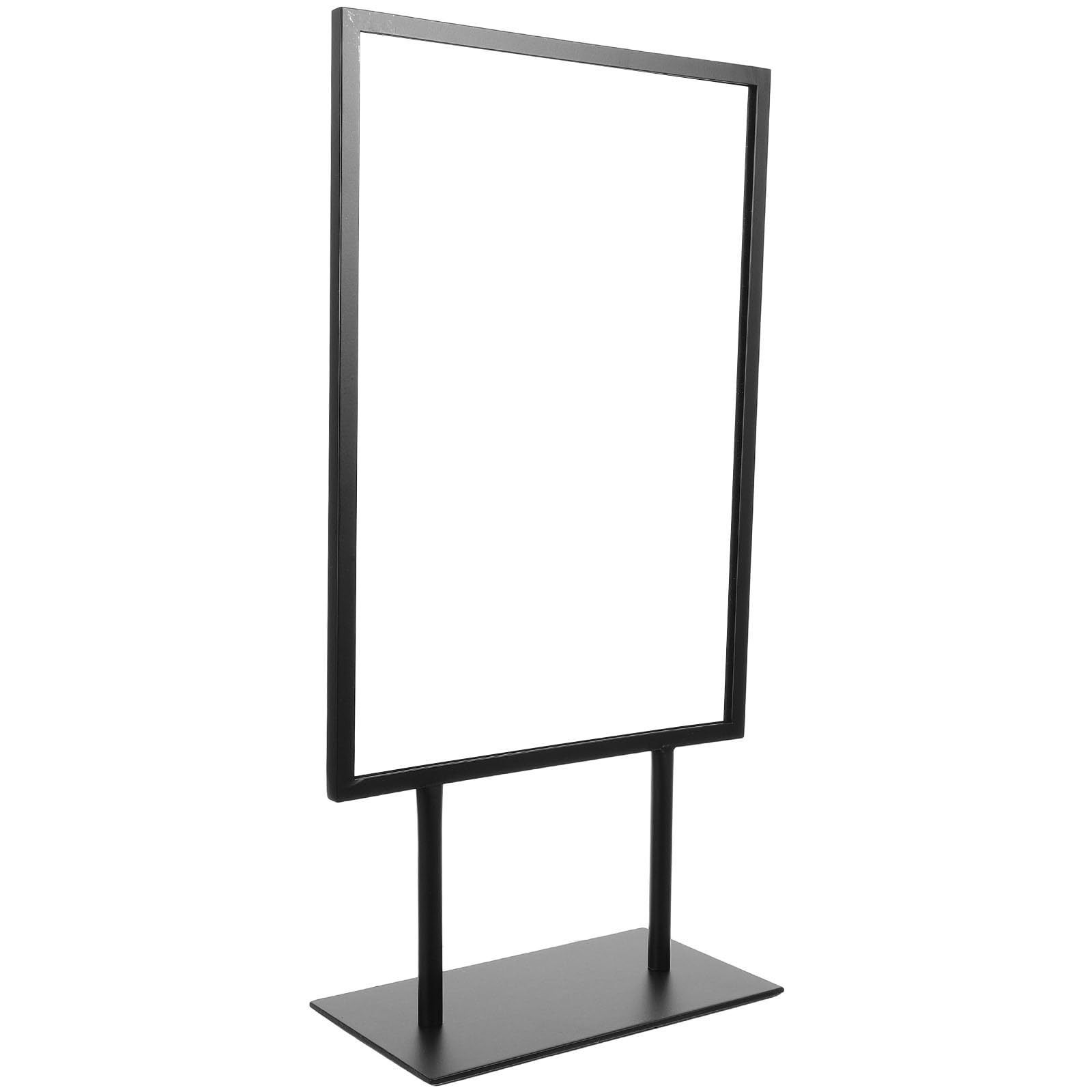 Support d'affichage de prix de bureau en acier Baluue double face avec base large