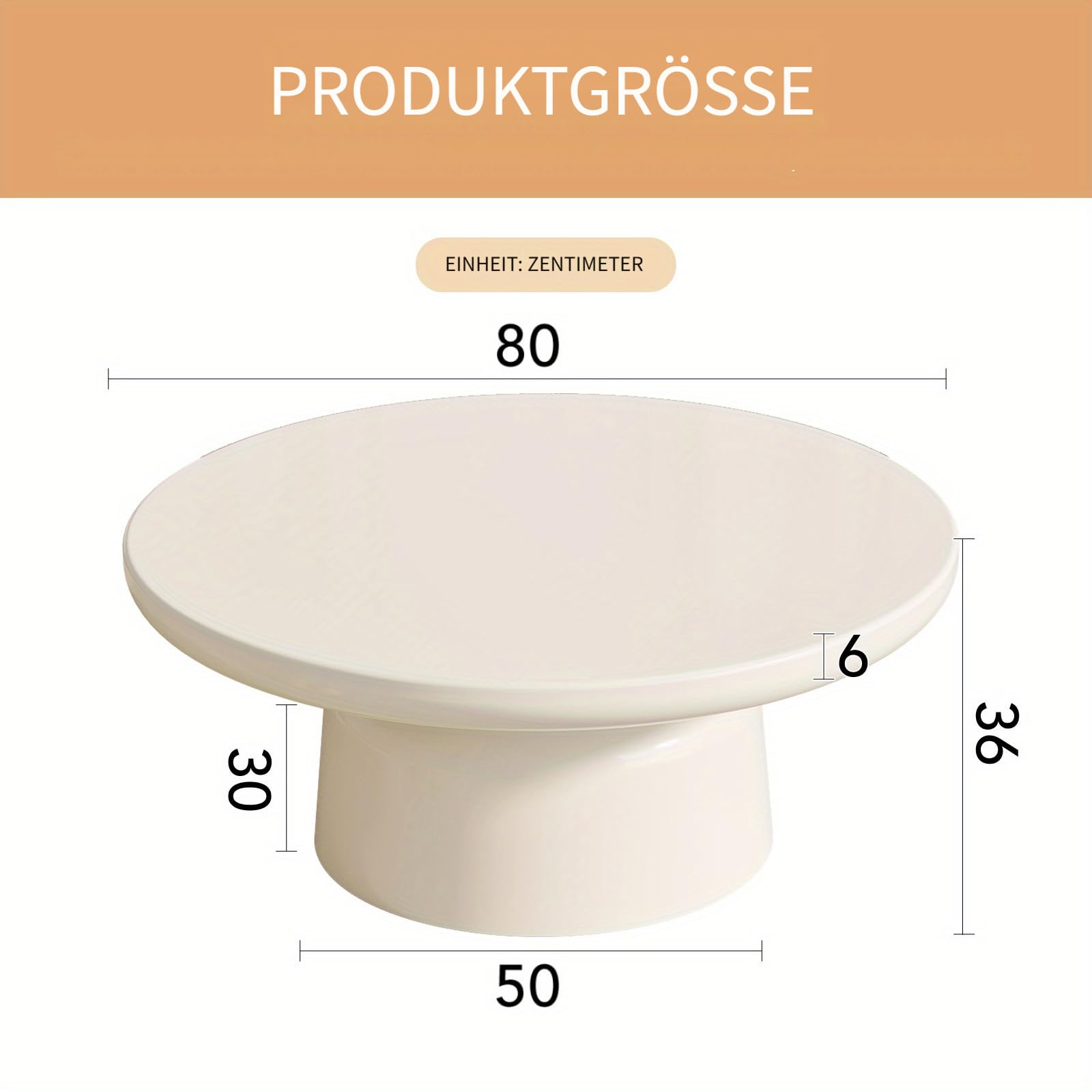 Guyii Modern White Round Coffee Table – Minimalist, Elegant, and Stylish Design for Contemporary Living Room, Nordic Scandi-Style, Functional and Versatile