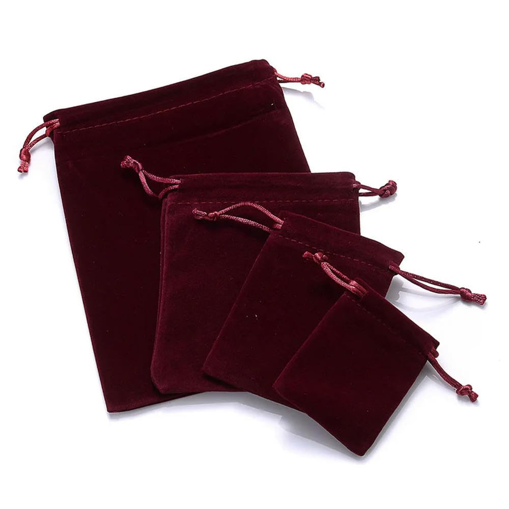 Pochettes à bijoux, Lot de 50 pochettes en velours avec cordon serrage for bijoux et cadeaux(Style 9,5x7cm)