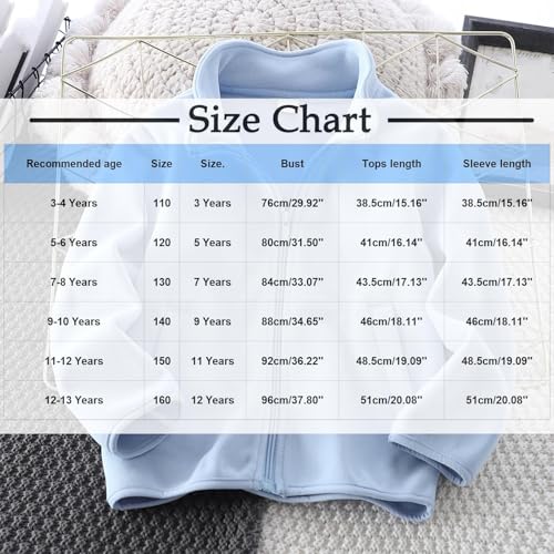 Girls Jacket Trendy Polar Fleece Full Zip Warm Soft Mock Jackets Winter Fall Kids Fuzzy Outerwear With Pockets 3-13 Years3