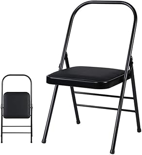 CAO-LIFE Silla Plegable, PU Silla De Escritorio Acolchada, Calidad Cuero De Imitación Acolchado Estructura Metálica Fuerte Hogar, Oficina Y Computadora Respaldo Silla (Color : Negro)