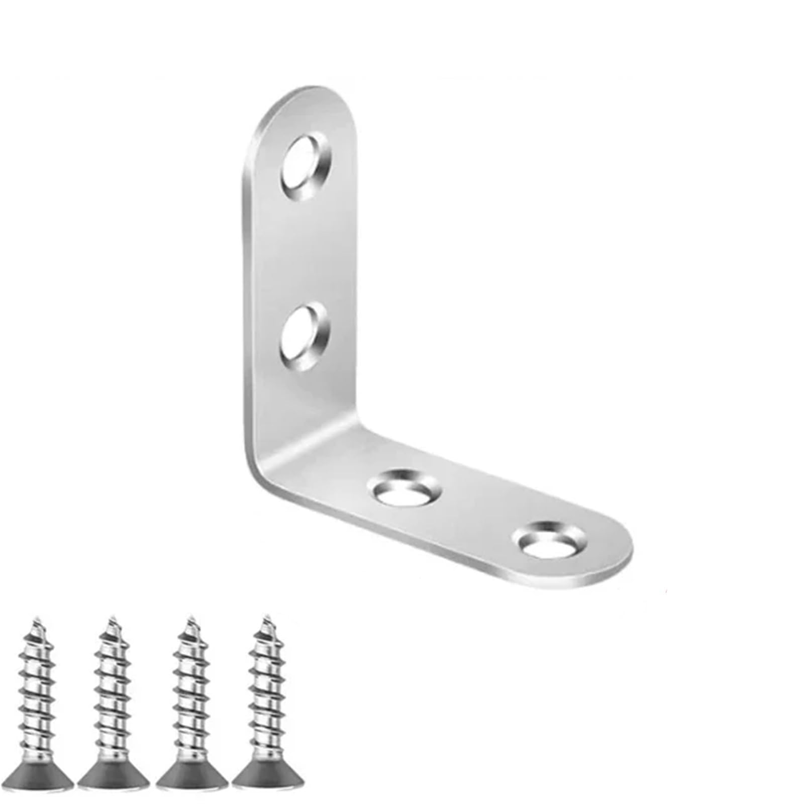 Rrypbovg 1Set-16X40mm L Brackets Stainless Steel With Screws Cabinet Corner Brace Joint Fastener Wood Screens Shelf Furniture Hardware(1Set-16X40mm)