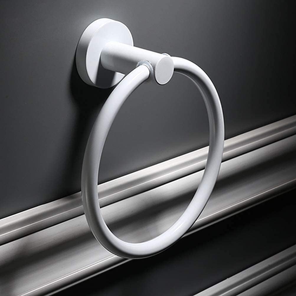Hand Towel Holder European White Towel Ring Stainless Steel Ring Bathroom White Towel Hanging Towel Ring Bathroom Hardware Accessories