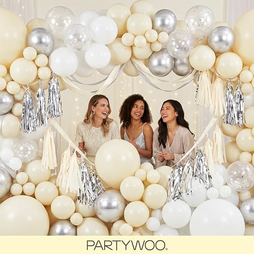 Image of PartyWoo Pastel Yellow Balloons 140pcs Different Sizes of 18 12 10 5 Inch Small Mini Light Pale Yellow Balloon Arch Kit Garland for Baby Shower Easter Birthday Party Decorations Yellow-Q07