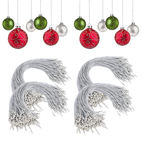 EXYGLO Lot de 400 crochets de suspension argentés pour décorations de sapin de Noël, ruban réutilisable sur emballage cadeau, 19,1 cm Cover