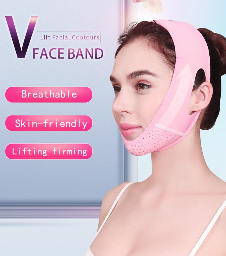 Miniatura 2 de Correa de barbilla para dormir, máscara de elevación de línea V facial, reductor de barbilla, moldeador de mandíbula reutilizable para mujeres