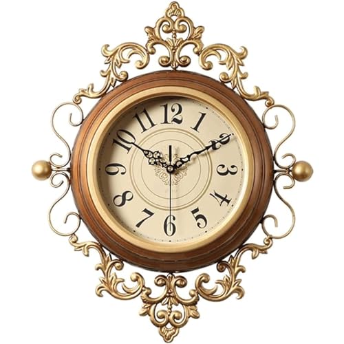 Metal Wall Clock - Large Classic Silent Vintage Clock for Home Decor, Bedroom, and Gift - Unique Decorative Piece for New Home