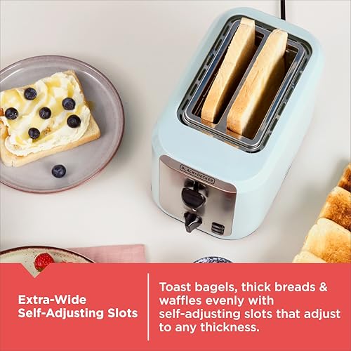 BLACK+DECKER 2-Slice Toaster with Extra-Wide Slots, Surf Spray - Image 4