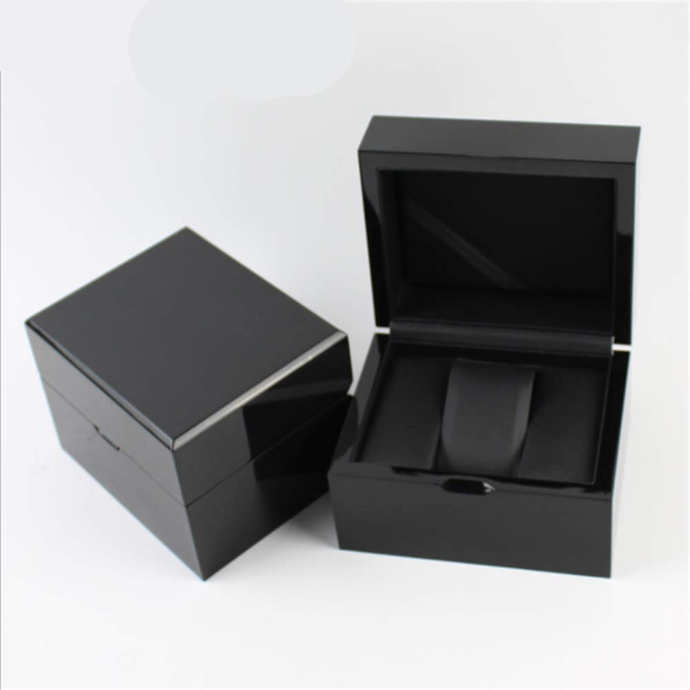 Cajas de Relojes Negro laca del piano lacado 1 Caja de reloj almacenamiento caja regalo para Cumpleaños Navidad