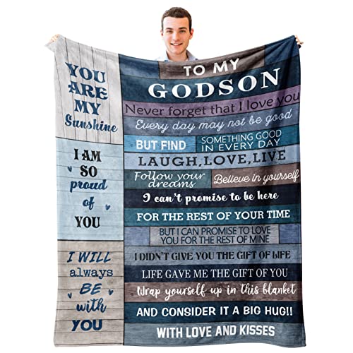 Xutapy Godson Gifts from Godmother/Godfather/Godparents, 1st Communion/Baptism & Birthday Christian Gifts for Boys - Blanket 60''x50''