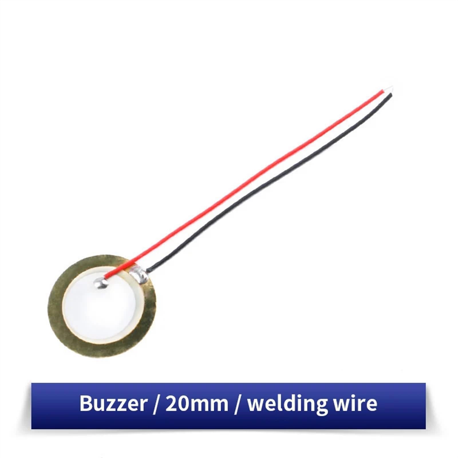 10 Pcs Piezoelectric Piezo Ceramic Wafer Plate Dia 12mm 15mm 18mm 20mm 27mm 35mm 50mm for Buzzer Loudspeaker(Wire-20mm-10PCS)