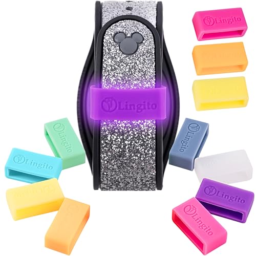Magic Band Protectors, Multi-Color Glow in The Dark Smart Watch Security Bands, Made for Fitbit Charge, Charge HR, Garmin Vivofit, Disney Magic Band 2.0 & More (11 Pack-Glow in the Dark)