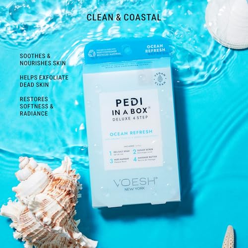 Image of VOESH Pedi in a Box 4 Step, Pedicure Set, At-Home Pedicure, DIY Pedi, Foot Treatment, Pedicure Supplies, Foot Scrub, Foot Spa, Foot Care, Foot Therapy