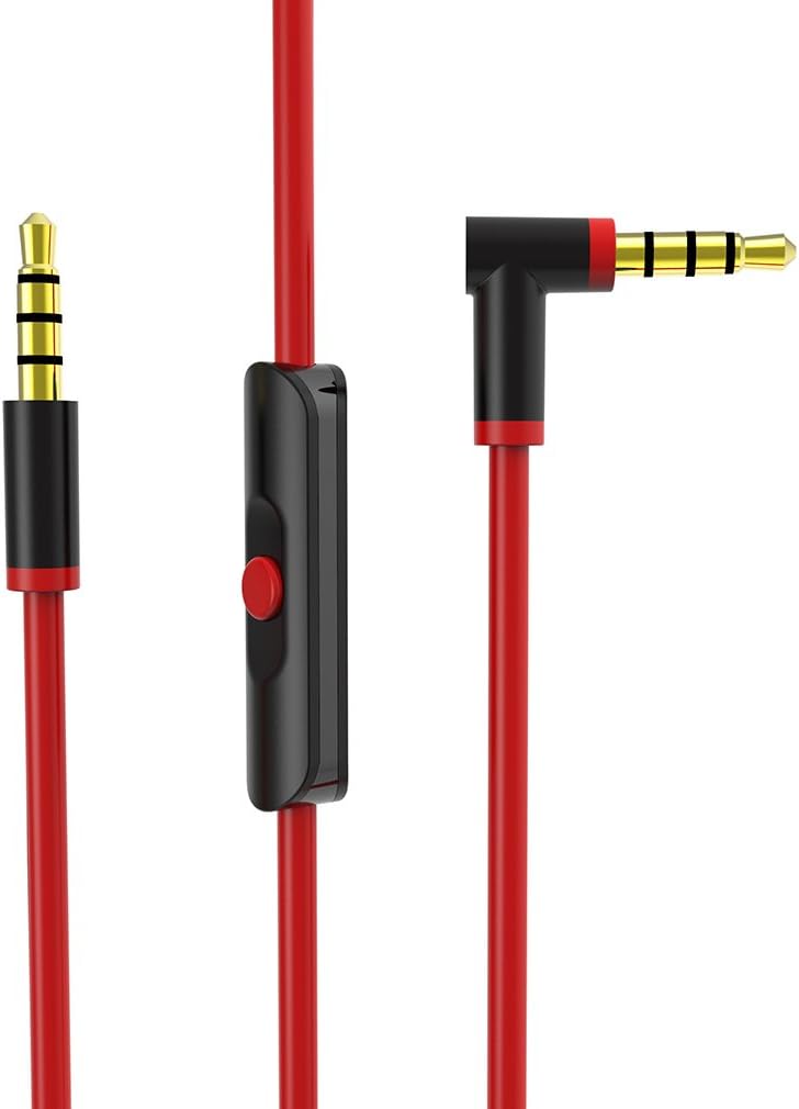 Haoos New 2.0 Version Replacement Cable Cord Extension with Talk Control (Red)