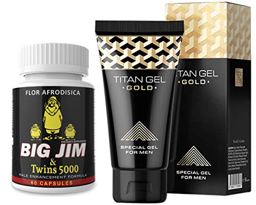Flor Afrodisiaca Original Russian Titan Gel Gold Combo + Big Jim for Men Clinically Tested to Helpâ€¦