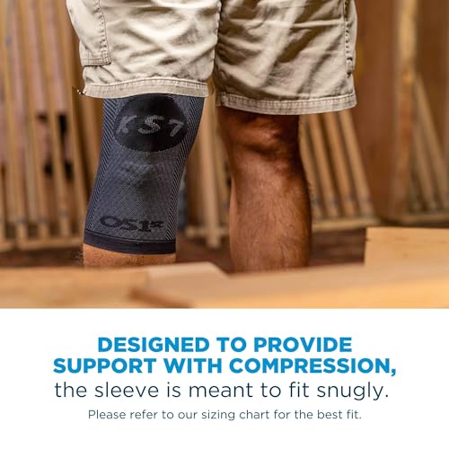 Image of OrthoSleeve KS7 Compression Knee Sleeve (One Sleeve) for Knee Pain Relief, Aching Knees and Arthritis Relief (Natural, Large)