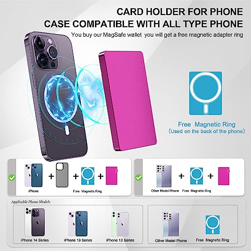 Magnetic Card Wallet Holder For Magsafe，Slim Metal Wallet Card Holder，Eject Credit Card With One Click Prevent Theft Locking Cards Function ，Card Holder For Phone Case Compatible With All Type Phone #TOP1