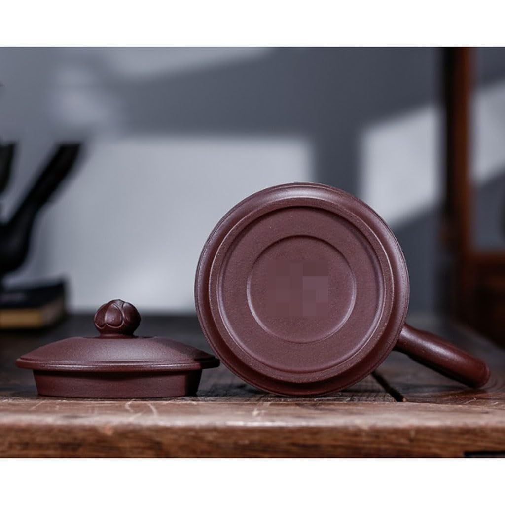 Tasse à thé Doublure filtrante Faite à la Main avec Couvercle Tasse en Argile à Boire Tasse de Sable Violet Tasse d'infusion de thé 450ML Tasses à thé réutilisables