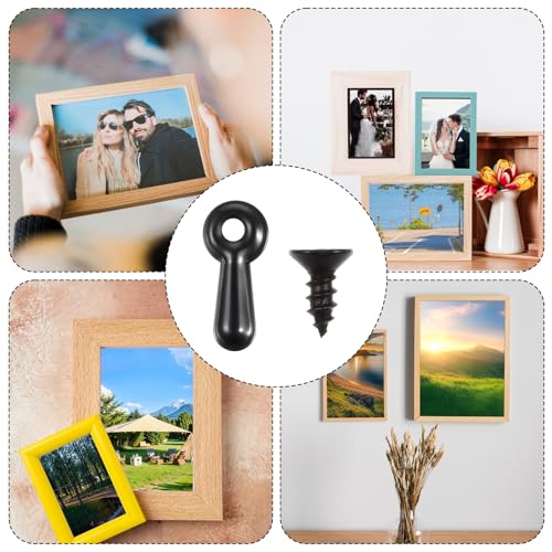 Image of 200 Set Picture Framing Turn Button Fasteners, Photo Backing Clips with Screws, Heavy Duty Metal Photo Frame Clips Fasteners for Craft, Hanging Supplies