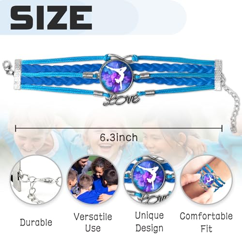 Image of Gymnastics Bracelets for Girls Gifts for Teen Girls,Teams Initial Charm Jewelry,Sport Ballerina Birthday Christmas Gifts