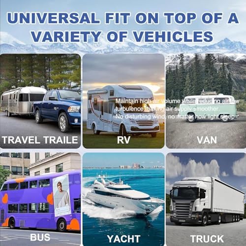 850W RV Rooftop Air Conditioner - 12V/24V Cool & Heat AC Unit for Campers, Vans, Golf Carts, Buses & Excavators - 450m³/h Air Circulation, White Cool 12V