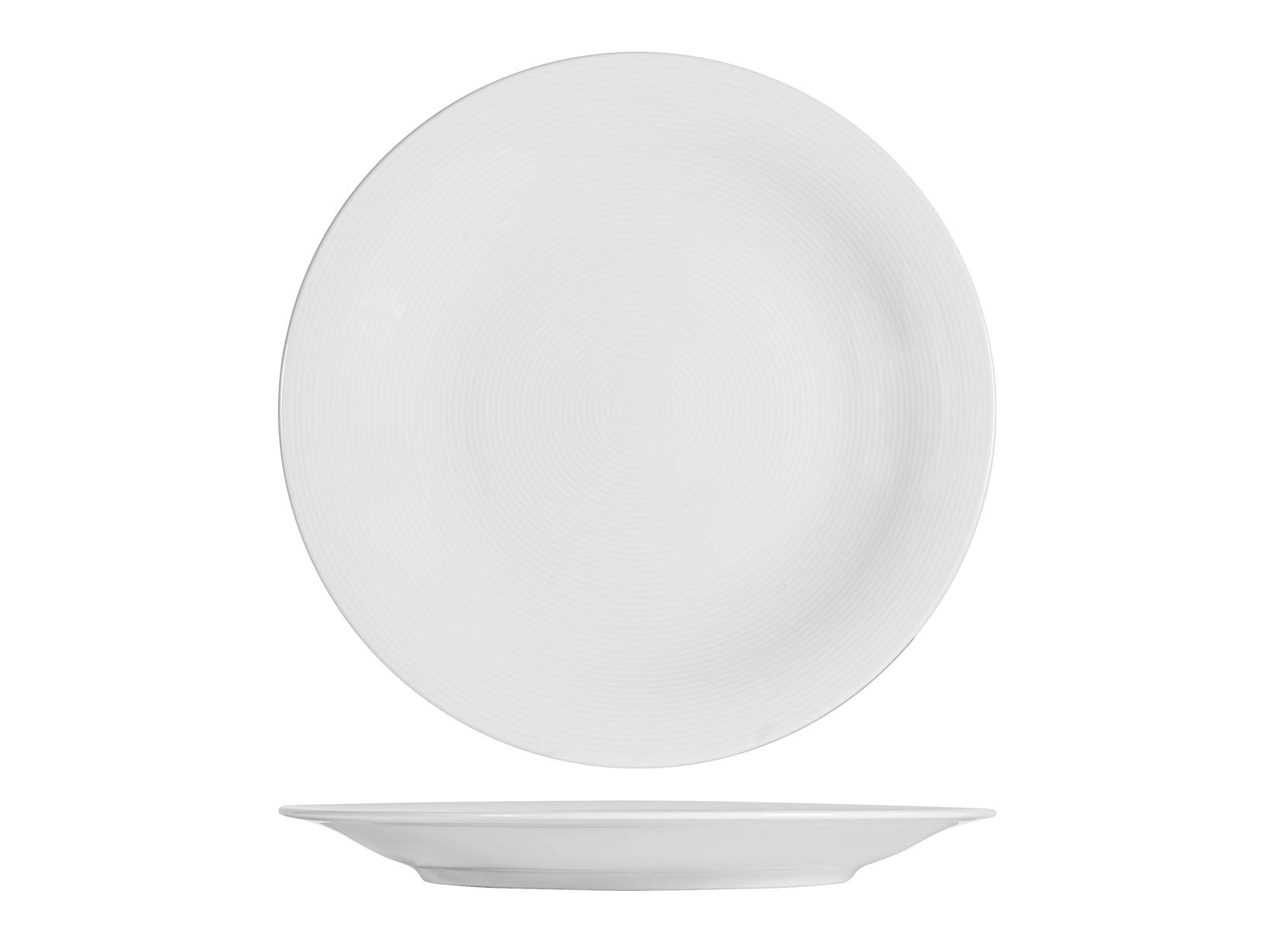 H&H 839498 Charme Set mit 6 flachen Tellern, Porzellan, Weiß, 27 cm