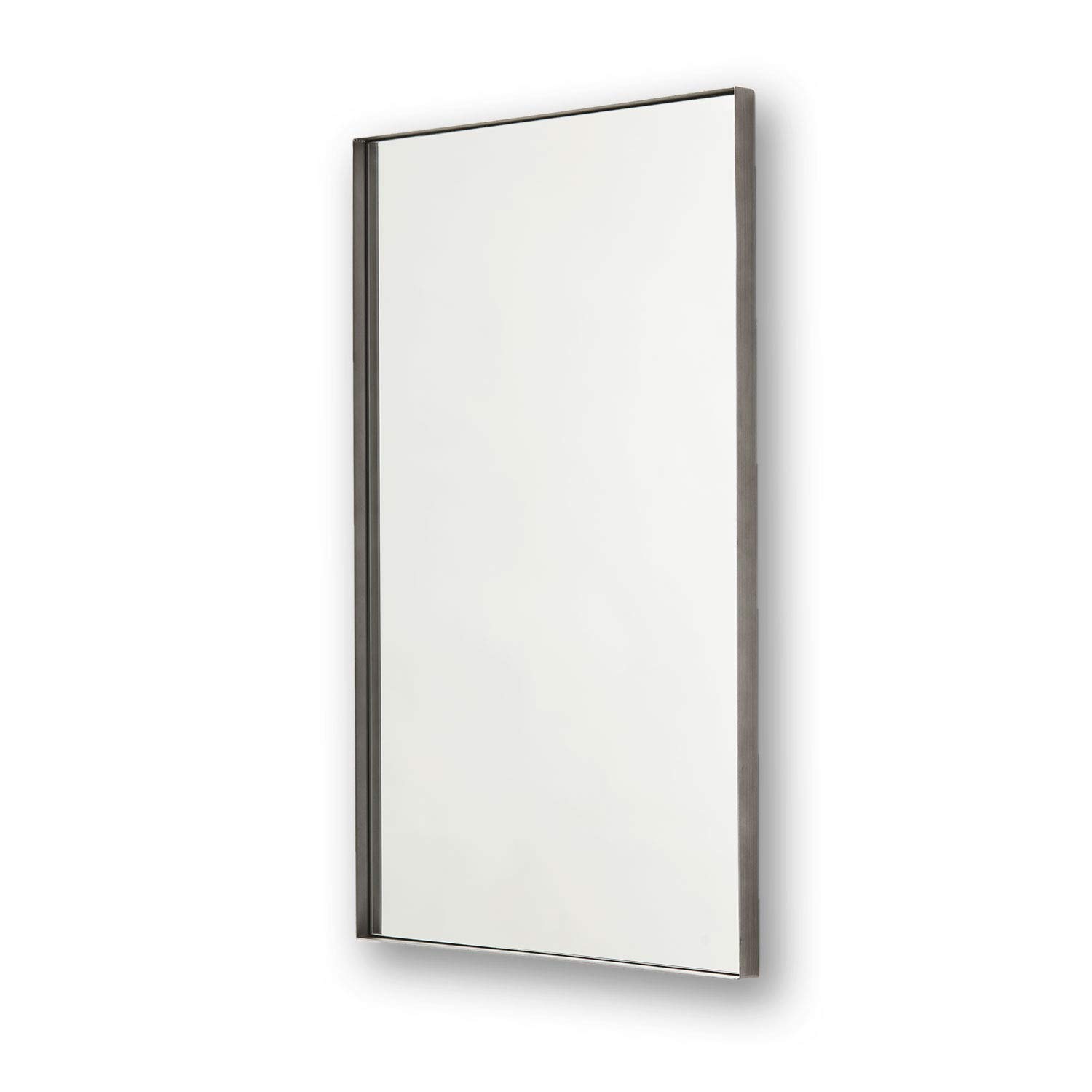 Better Bevel 20" x 30" Silver Metal Framed Mirror | Rectangle Bathroom Wall Mirror