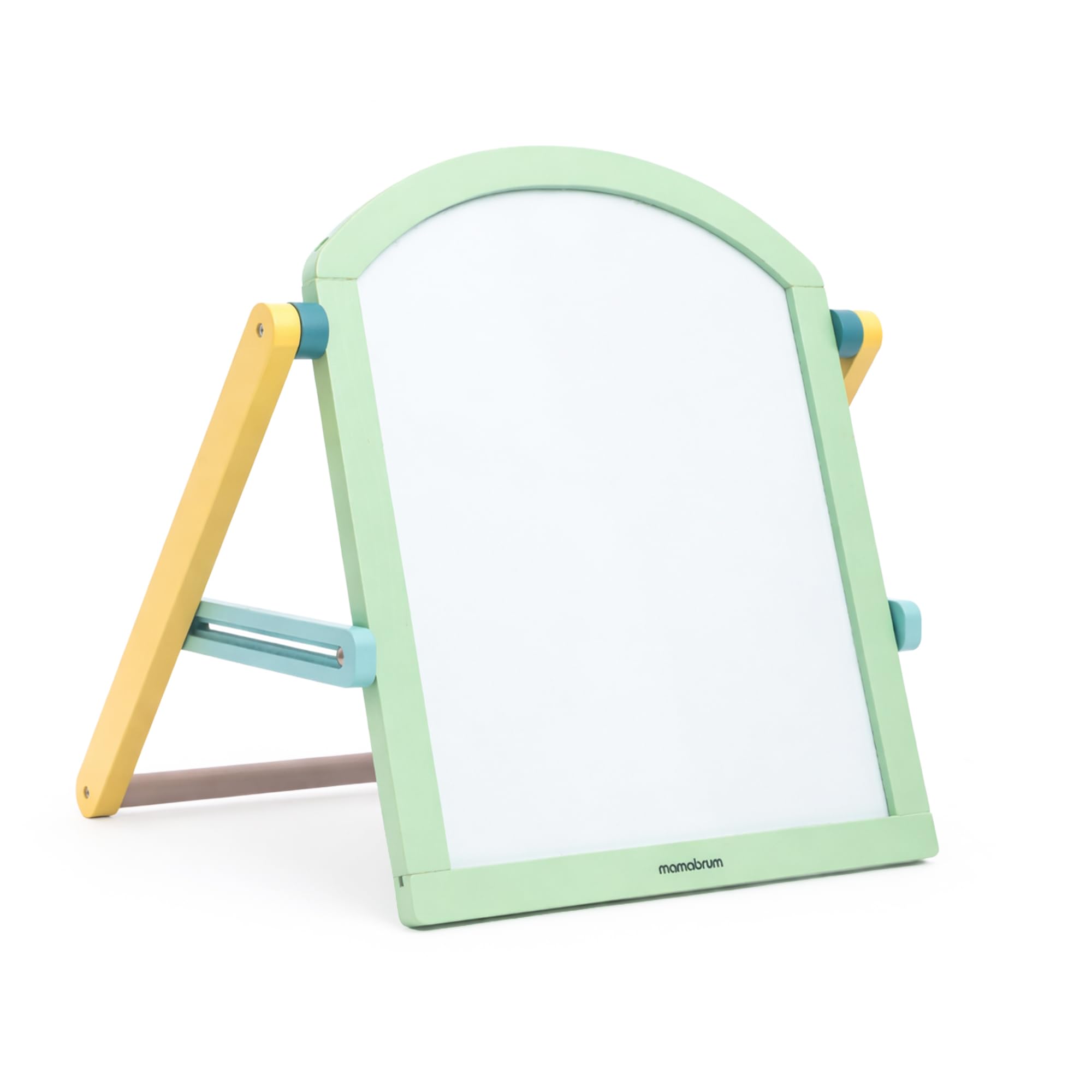 Mamabrum Doppelseitige Kinder Holztafel 2in1 Magnettafel Kreidetafel mit Ständer klappbar Lerntafel mit Zubehör zum Schreiben Malen für Kinder ab 3 Jahren