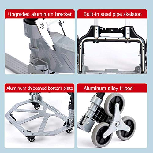 Draagbare Opvouwbare Trapklimmerwagen, in Hoogte Verstelbare Aluminiumlegering Heavy Duty 176 Lbs Capaciteit… - Afbeelding 6