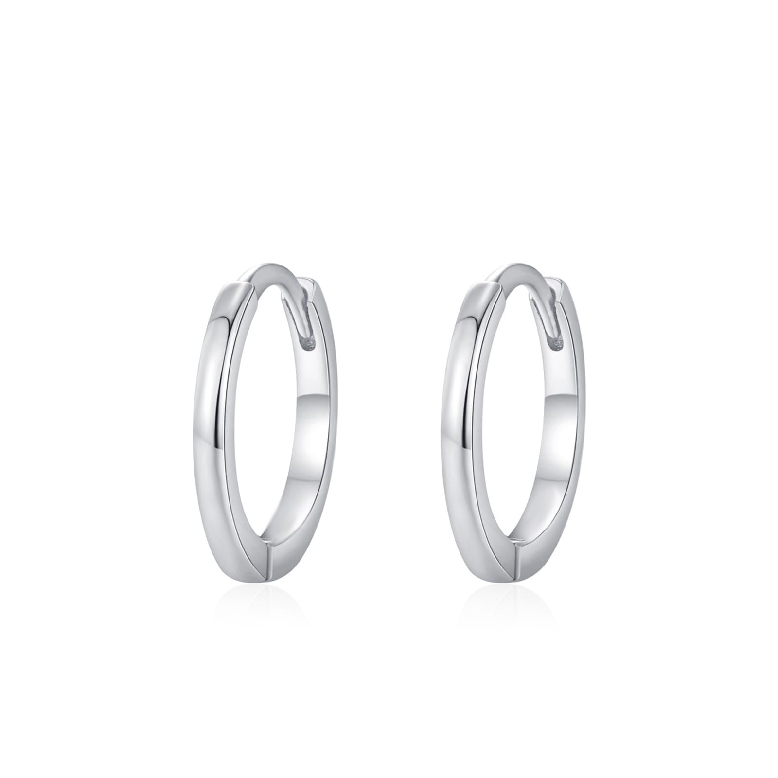 Platynowe damskie kolczyki z prawdziwej platyny, bez kamienia szlachetnego, prawdziwe złoto, kolczyki damskie, koła | Platinum PT950-13,5 mm