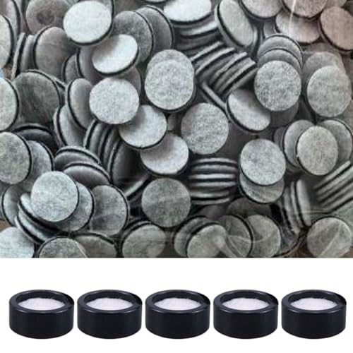 200 Pack 3-Layer Activated Carbon Filters with 5 Black Reusable Metal Rings Compatible with Standard Silicone Mouth Funnels & Mouthpiece Accessories