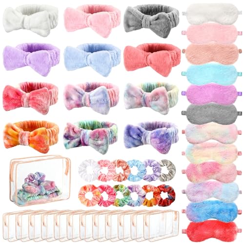 Fournitures de fête pour soirée pyjama et masques de sommeil | Lot 48 pièces chouchous