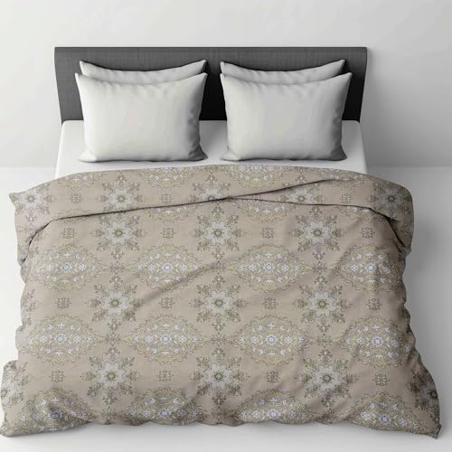 Image of LINENWALAS Premium Printed 100% Cotton Single Duvet Cover | Comforter Cover |Rajai Cover | Quilt Cover with Zipper Closure 60 x 90 Inches (Victorian Charm, Single Size)