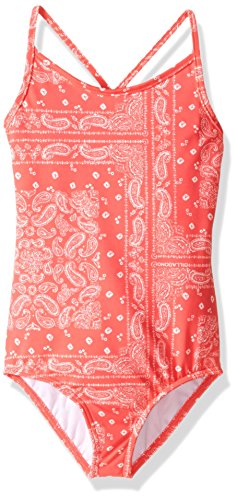 Billabong Little Girls' Bandana Rama One Piece Swimsuit, Red Hot, 4