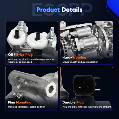 Image of ECCPP AC Compressor with Clutch 2010-2017 Fit for Jaguar XF XFR XJ XJR XK 5.0L 2010-2013 Fit for Land Rover LR4 5.0L Fast Cooling AC Compressor