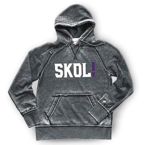 SKOL! Vikings Hoodie Unisex Men's Women's Minnesota Football Sparkly or Matte Soft Lightweight Hooded Sweatshirt, Gray (XL, Dark Grey Hoodie/Yellow Gold/Purple Matte)4